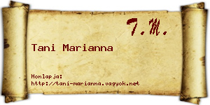 Tani Marianna névjegykártya